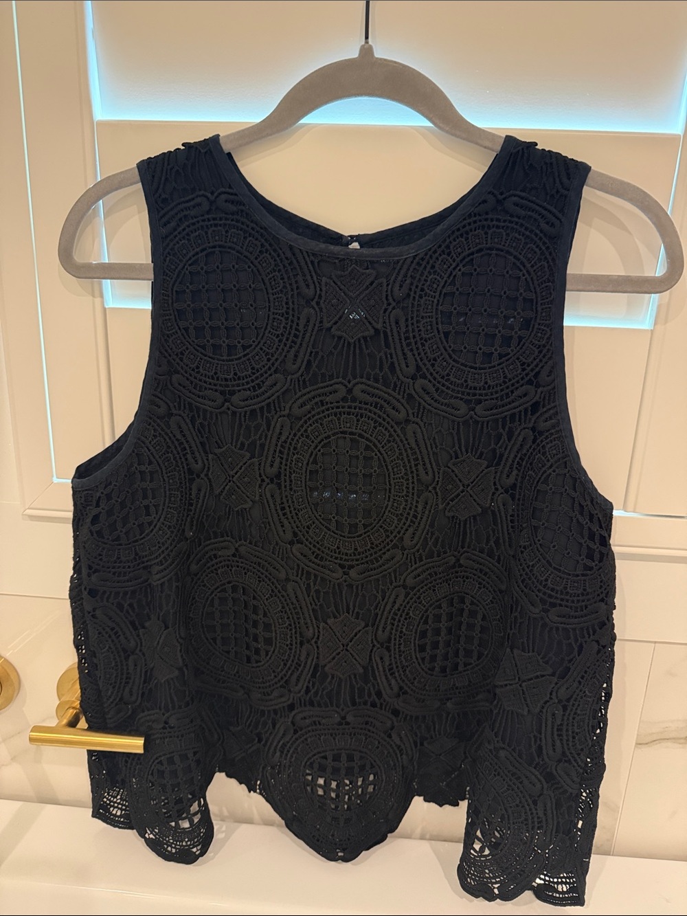 Banana Republic Black Crochet Tank Top